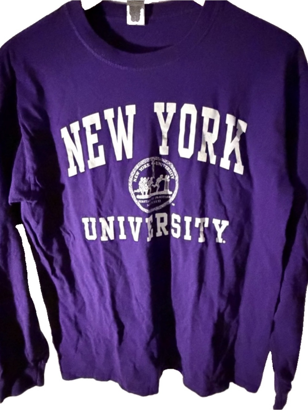 New York University long‎ Sleeve T Shirt Size Medium Purple NYU